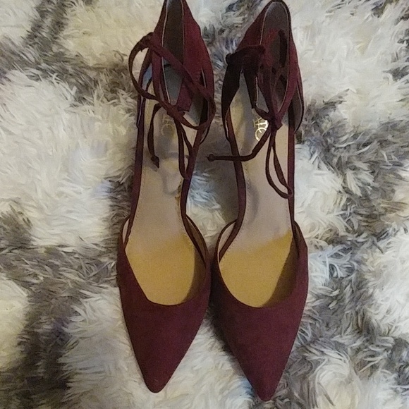 Cato Shoes - NWOT red sued heels 7